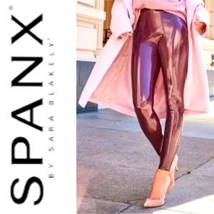 - SPANXshape Faux Leather patent leggings- size M